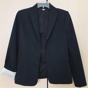 Express Business Blazer Jacket Women's Long Sleeve One Button Lined Black Size 8